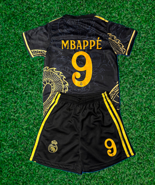 Kylian Mbappe Real Madrid Dragon Special Edition 3rd Jersey Toddler/Youth Soccer Jersey Kids Kit