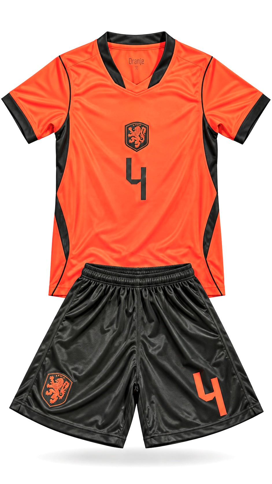 Virgil van Dijk #4 Netherlands 2026 Orange Kids Soccer Jersey Set – Youth & Toddler