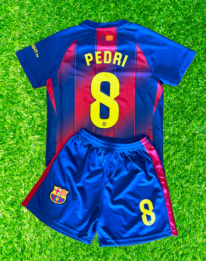 Pedri 8 Barcelona Midfielder Kids Soccer Jersey Toddler & Youth Sizes