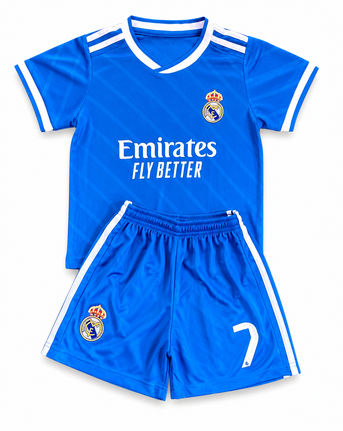 Ronaldo 7 Real Madrid Blue 3rd Jersey Toddler/Youth Soccer Jersey Kids Kit