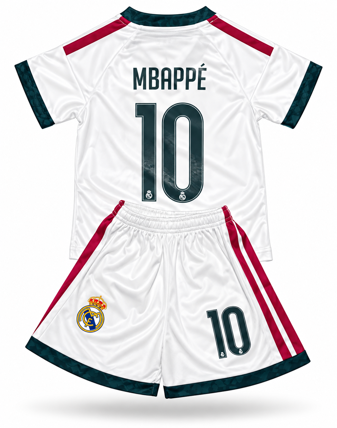 Kylian Mbappe 10 Kids White 2027 Real Madrid White Home Jersey 2027 Toddler/Youth Soccer Jersey Kit