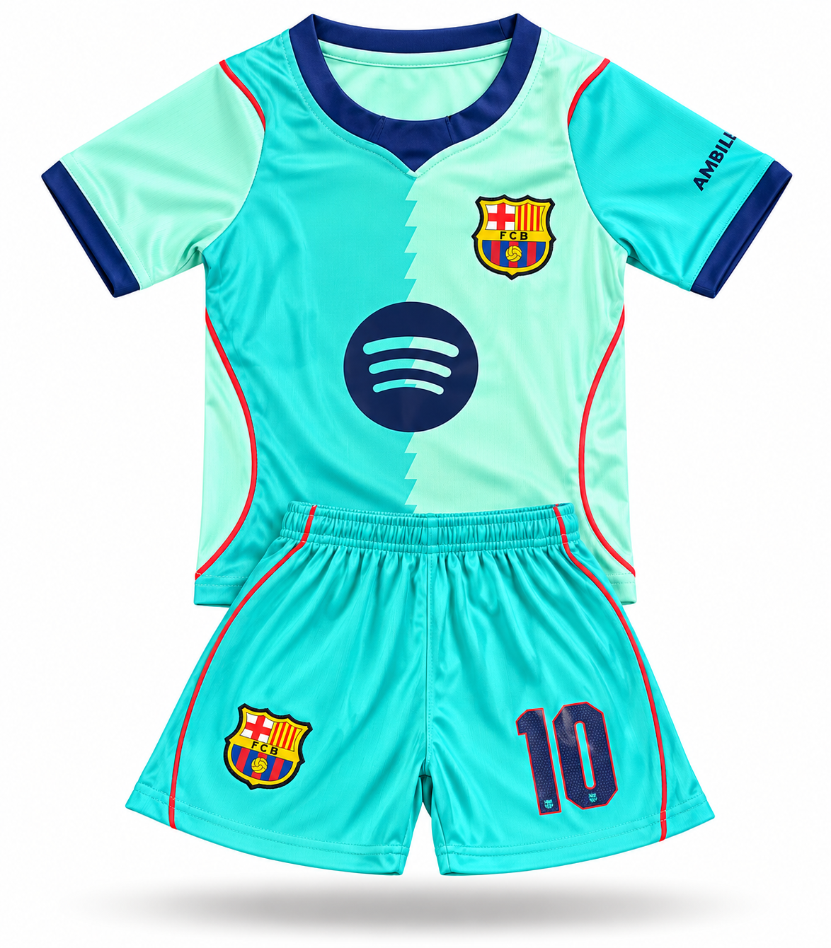 Lamine Yamal Barcelona Aqua Mint 2027 Soccer Jersey Kids Toddler & Youth Sizes