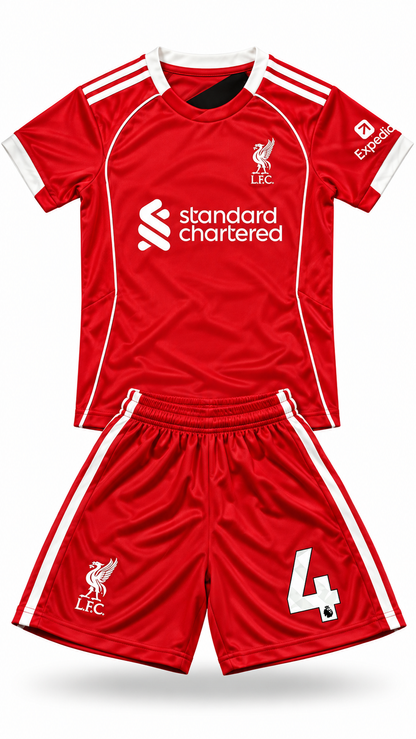 Virgil van Dijk Liverpool Kids Jersey Set Soccer Football Toddler Youth Tshirt