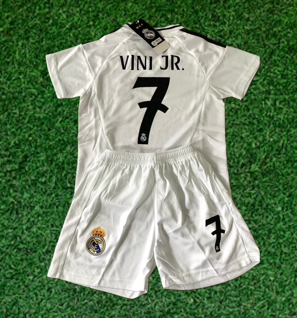 Vini Jr Kids Soccer Jersey Real Madrid Youth and Toddler Sizes