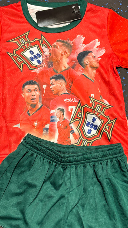 Cristiano Ronaldo Portugal Red Legacy Edition Soccer Jersey Kids Toddler & Youth Sizes