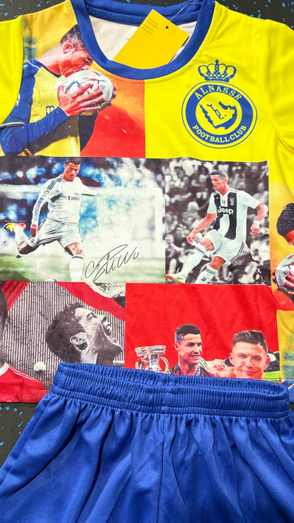 Cristiano Ronaldo Legacy Edition Soccer Jersey Yellow/Blue Kids Toddler & Youth Sizes