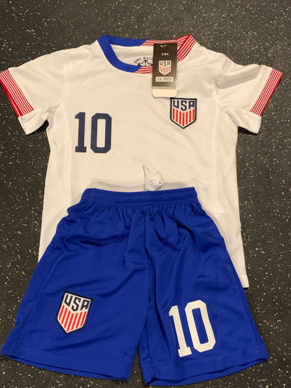 Christian Pulisic USA Kids Soccer Jersey Set Football Youth Toddler