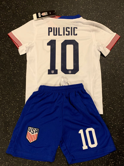 Christian Pulisic USA Kids Soccer Jersey Set Football Youth Toddler