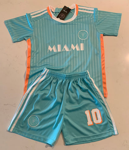 Lionel Messi Inter Miami Kids 3rd 2024/25 Soccer Jersey Kit