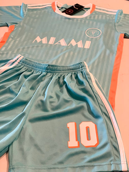 Lionel Messi Inter Miami Kids 3rd 2024/25 Soccer Jersey Kit