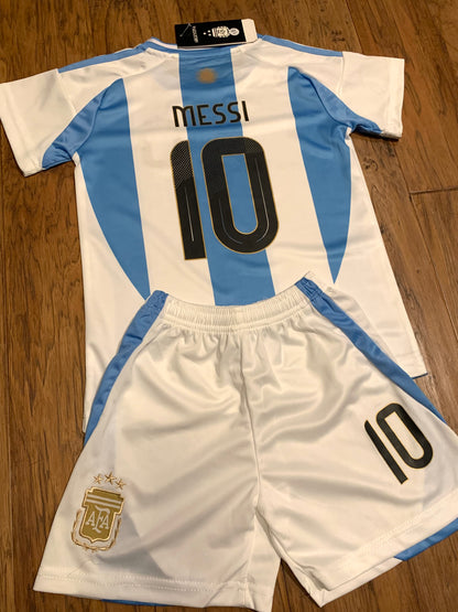 Lionel Messi Kids Soccer Jersey Set Football Youth Toddler Sizes