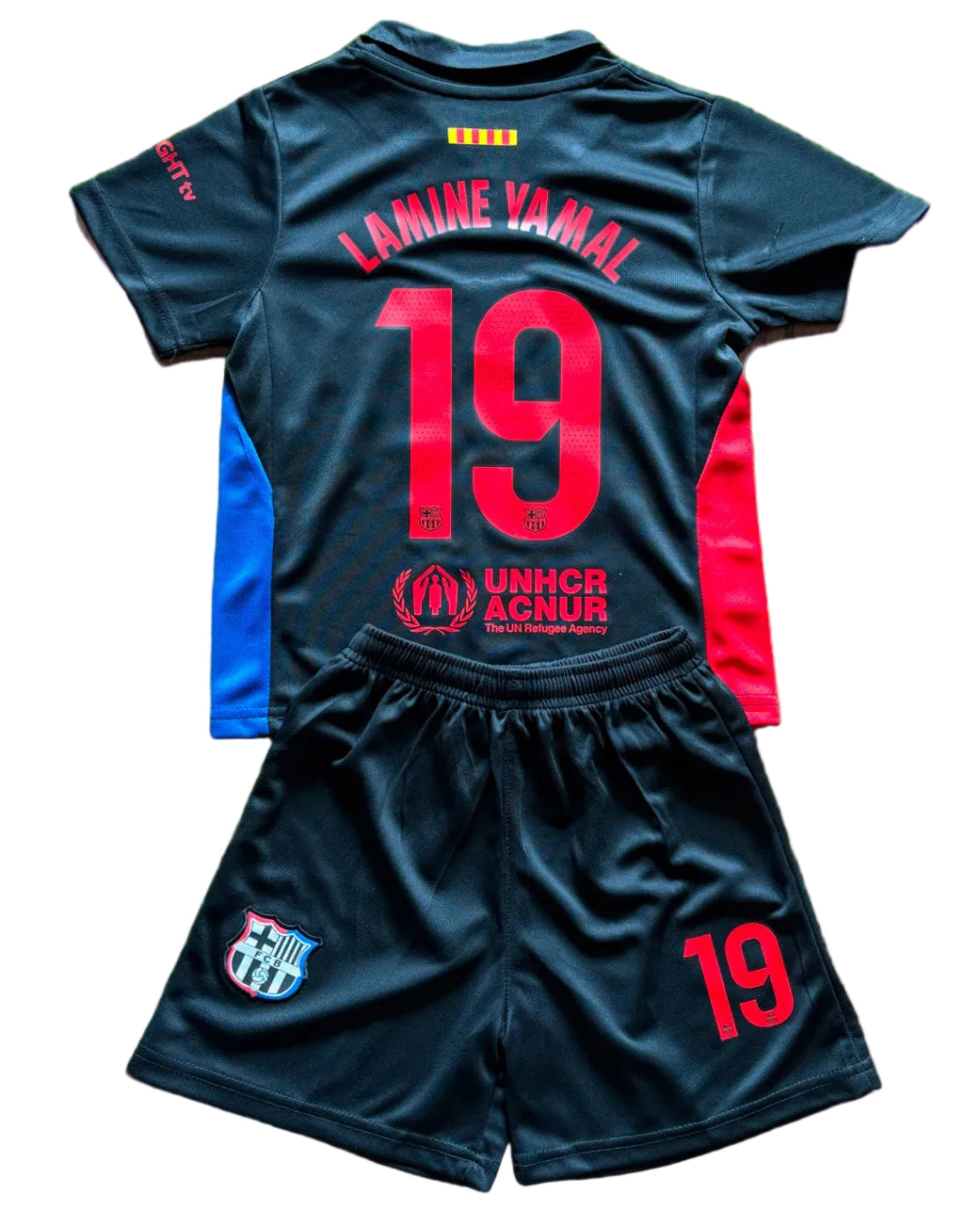 Lamine Yamal Black Barcelona Soccer Jersey Kids Toddler Youth Sizes lamine-yamal-black-barcelona-soccer-jersey-kids-toddler-youth-sizes