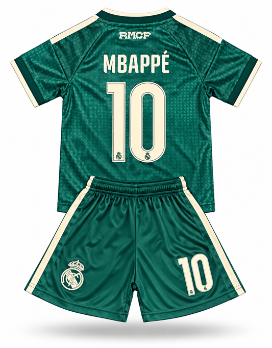 Mbappe Green 2026/27 Real Madrid Kids Soccer Jersey Set - 2 Piece Toddler Youth uniform