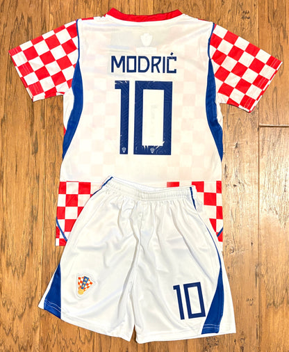 Modric Croatia kids toddler and Youth soccer Jersey set Croatia kids uniform kit