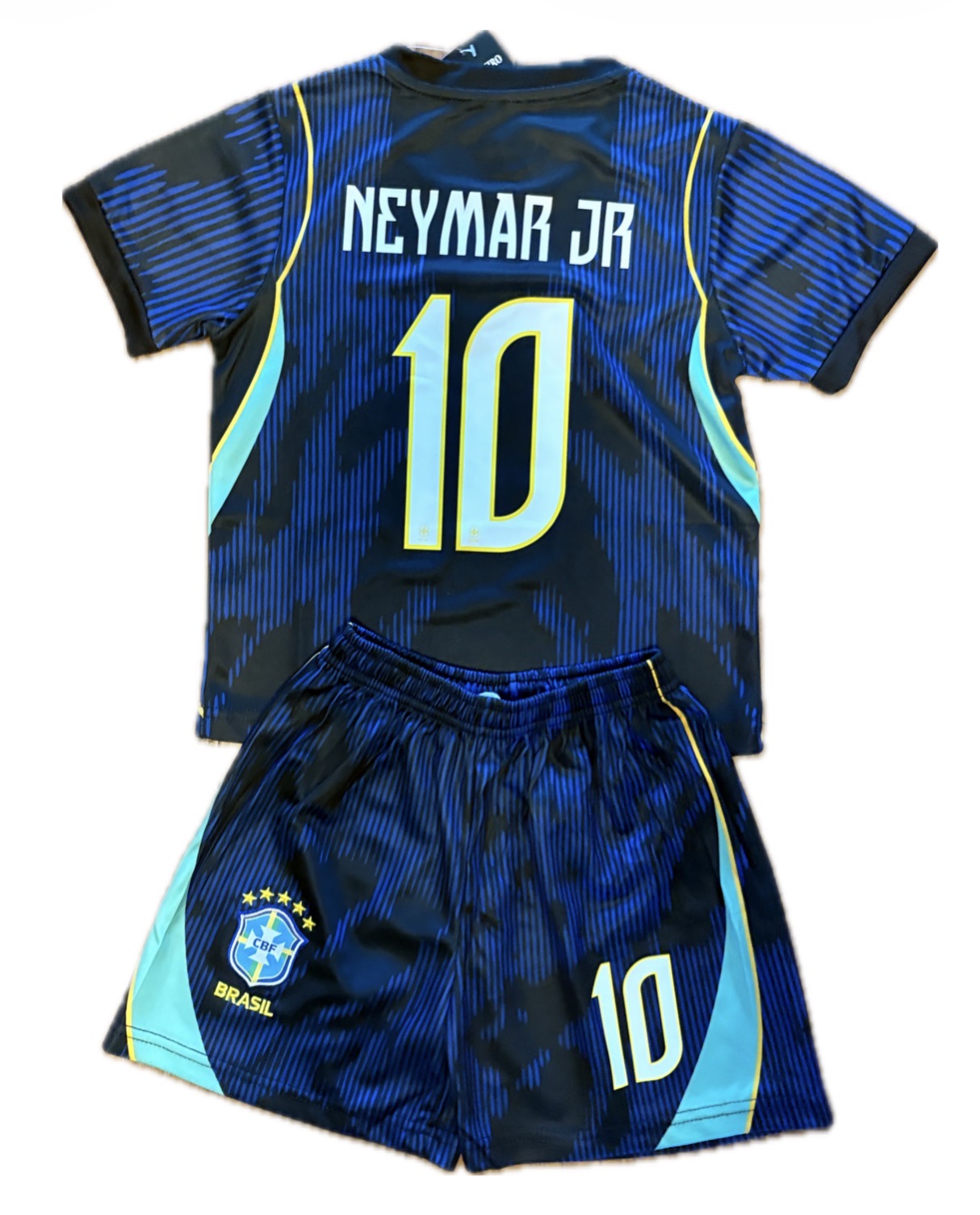 2026 Neymar JR Brasil Kids Soccer Jersey Kit - World Cup Brazil Soccer Toddler Youth Sizes