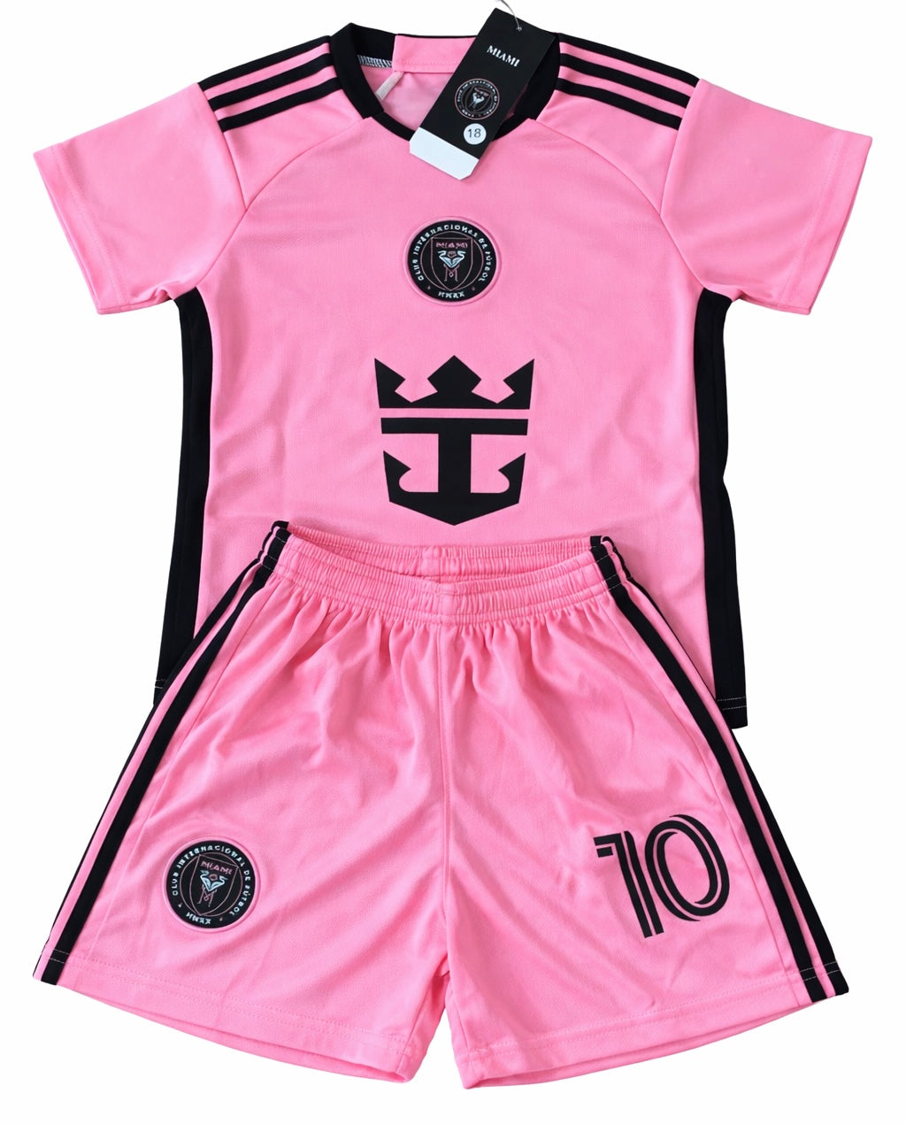 Pink Lionel 10 Messi Kids Jersey - Miami Home Toddler Youth Soccer Uniform 