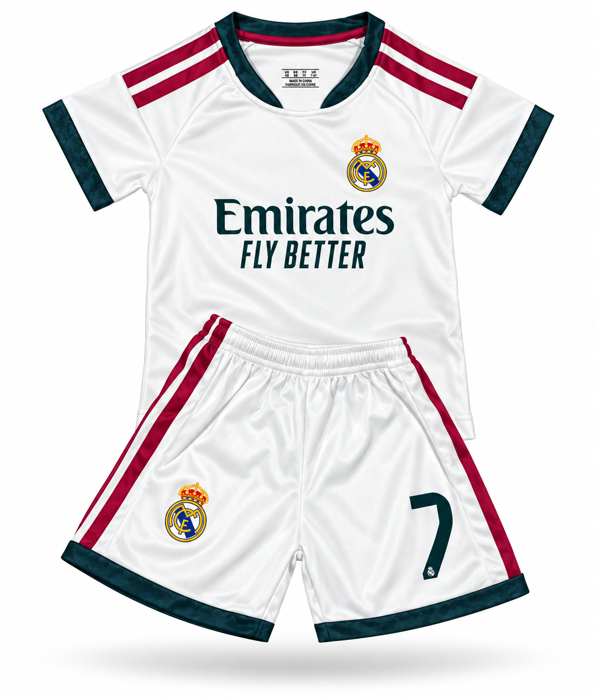 Ronaldo White 2027 Kids Soccer Jersey Set Real Madrid kids uniform toddler & youth