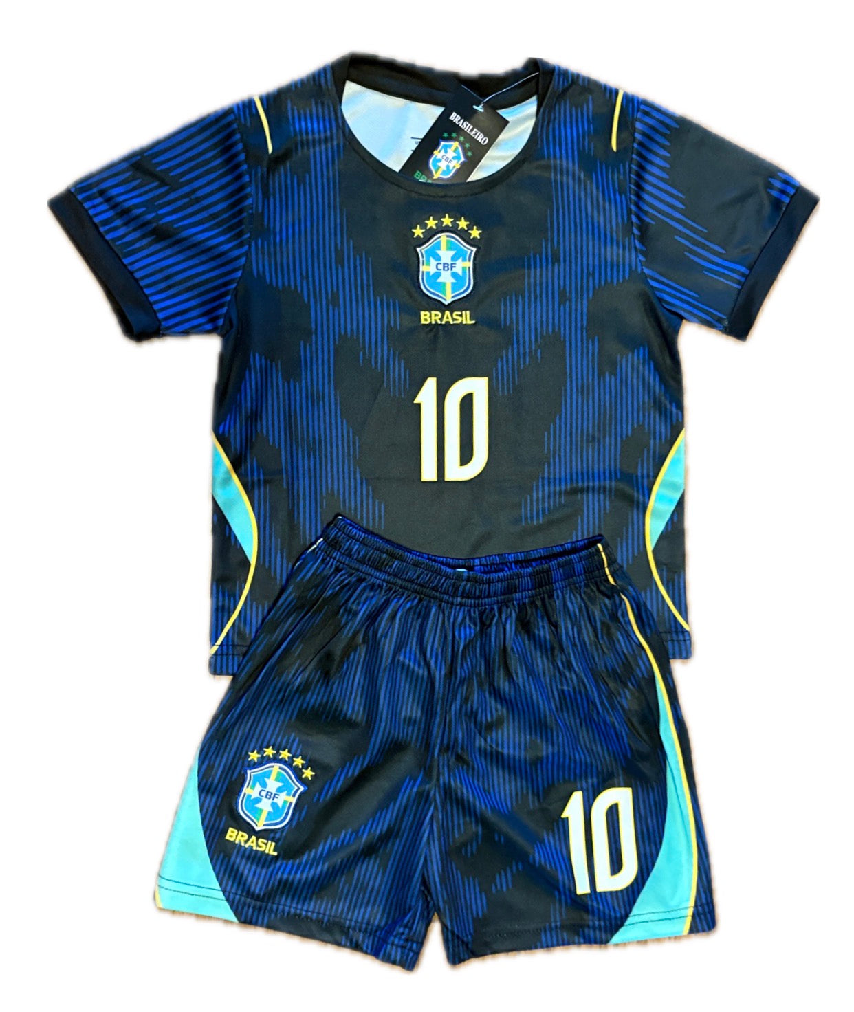 Neymar JR Brasil Kids Soccer Jersey Kit - World Cup Brazil Soccer Toddler Youth Sizes