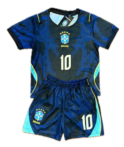 Neymar JR Brasil Kids Soccer Jersey Kit - World Cup Brazil Soccer Toddler Youth Sizes