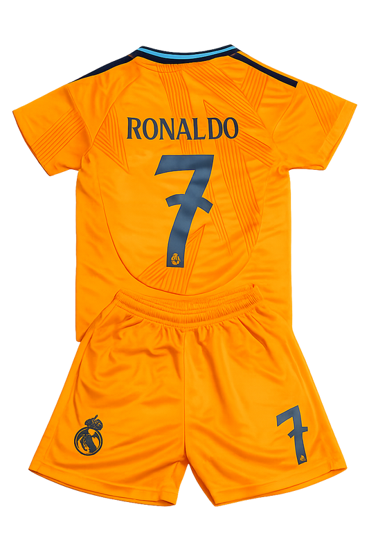 Orange Ronaldo kids jersey Real Madrid Soccer Kit 2 Piece Set Toddler Youth