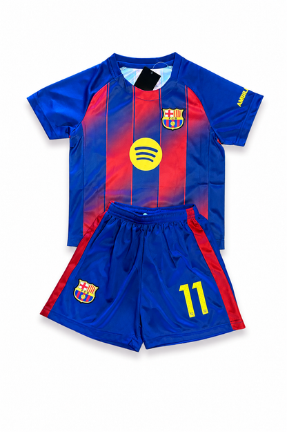 Raphinha 11 Barcelona Youth soccer Jersey set Toddler and youth sets