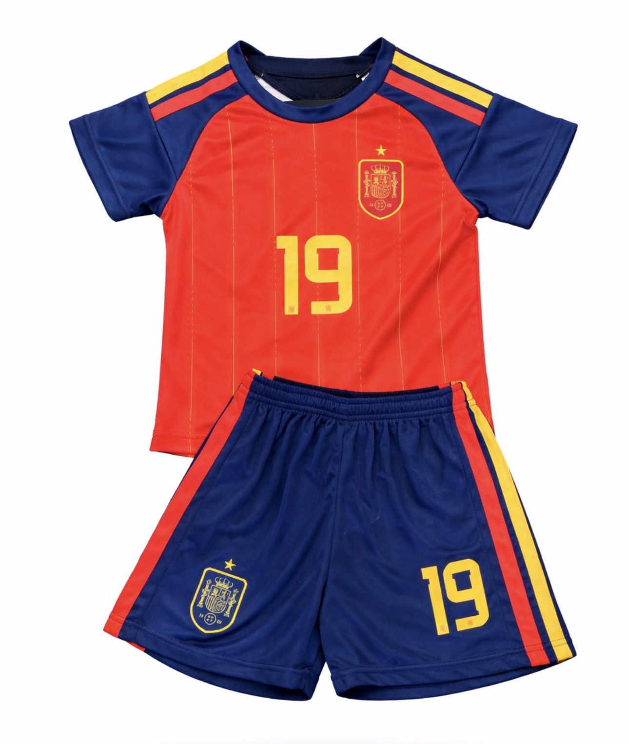  スペイン代表 LAMINE YAMAL 19番ジャージ Spain Lamine Yamal 19 WC Set Kids Soccer Jersey Toddler & Youth