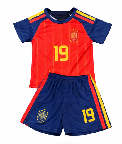 Spain Lamine Yamal 19 WC Set Kids Soccer Jersey Toddler & Youth