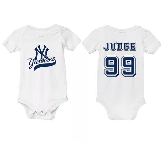 New York Custom Yankees Baseball Bodysuit Romper 1 Piece Judge Fan Gift NY Sport