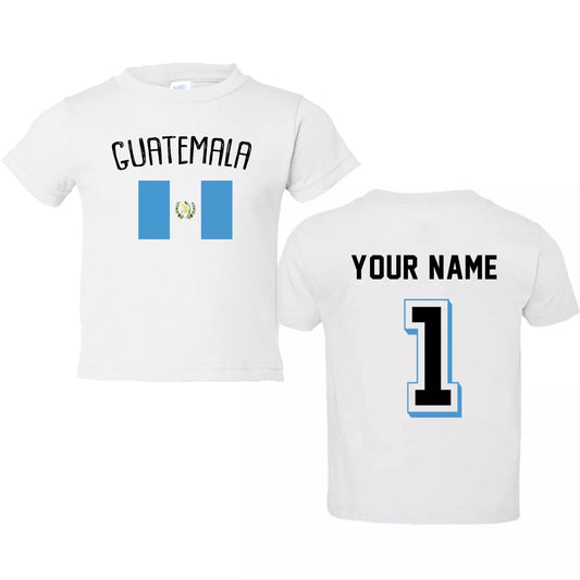 Guatemala Toddler Soccer Tshirt Jersey Personalized Tee Name Number on Back