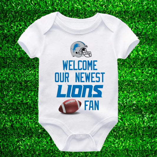 Detroit Football Baby Shirt Lions Fan Newborn The Grit Goff Kids Jersey Outfit