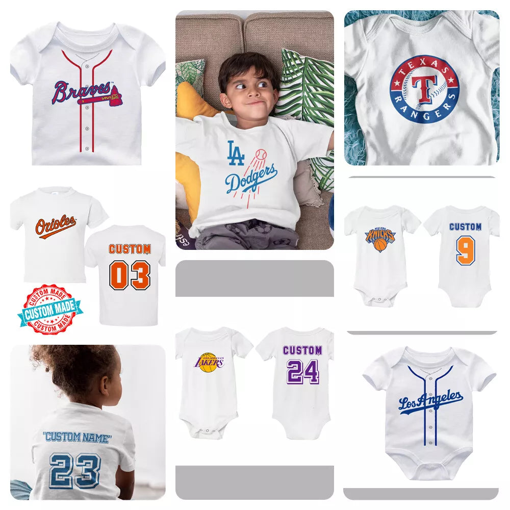 New York Baseball Bodysuit Knicks Infant Baby Tees NYC Romper Gift For Kids