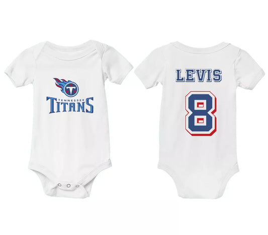 Tennessee Titans Personalized Baby Bodysuit Kids Newborn Football Will Levis Fan