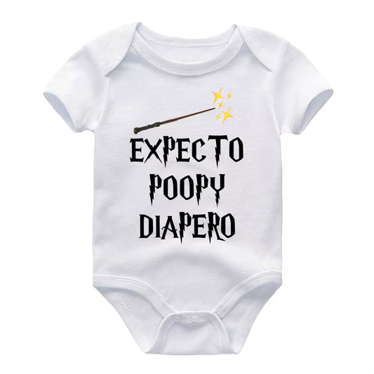 Funny Poopy Diaper Wizard Baby Bodysuit Wand Romper Gift Infant Tshirt