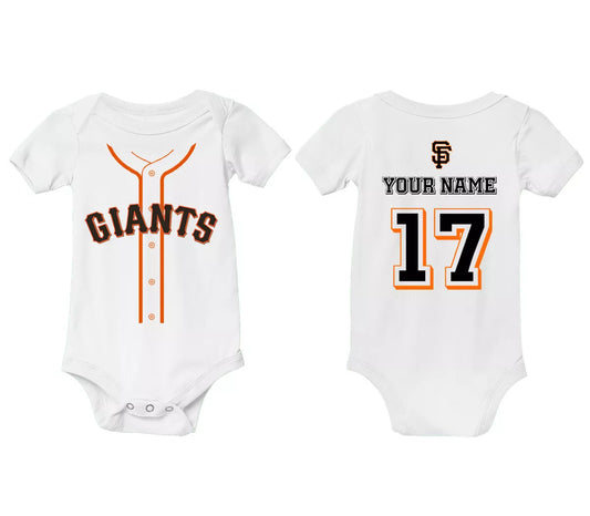 San Fransiscxo Giants Infant Bodysuit Personalized Infant Romper Boys Girls SF