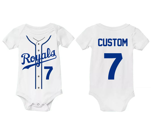 Kansas City Royals Custom Name Baby Bodysuit KC Jersey Witt Jr Fan MO Sports Fan