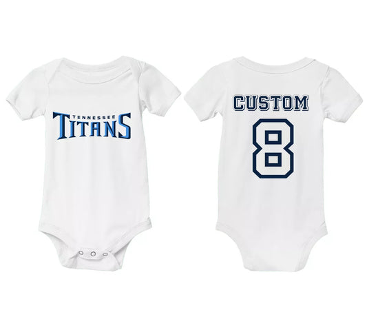 Personalized Tennessee Titans Baby Bodysuit Jersey Custom Name Infant Shower