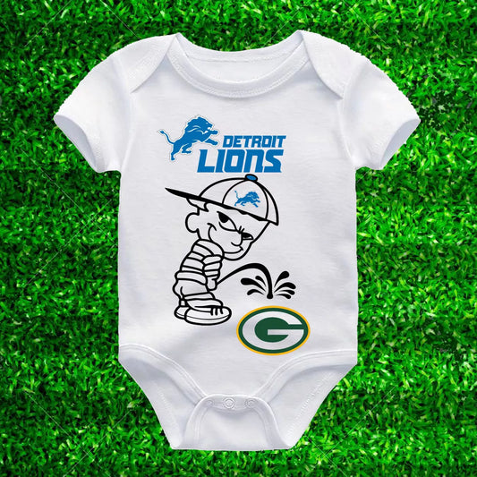 Detroit Football Rival Green Bay Kids Newborn Bodysuit Funny Humor Baby Shower