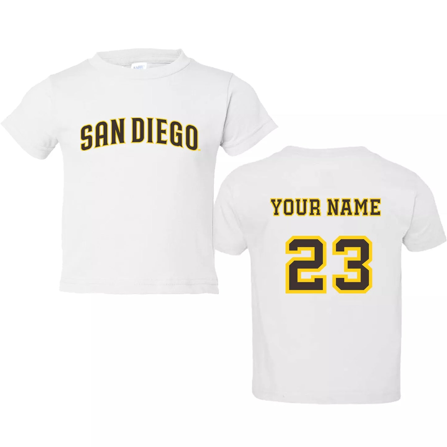 San Diego Padres Toddler Personalized Baseball Shirt Boys Girls 2T 3T 4T 5T