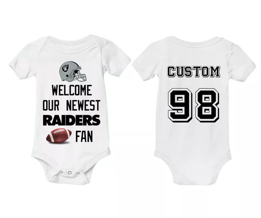 Las Vegas Raiders Newborn Baby Bodysuit Custom Name Max Crosby Fan Football Tee