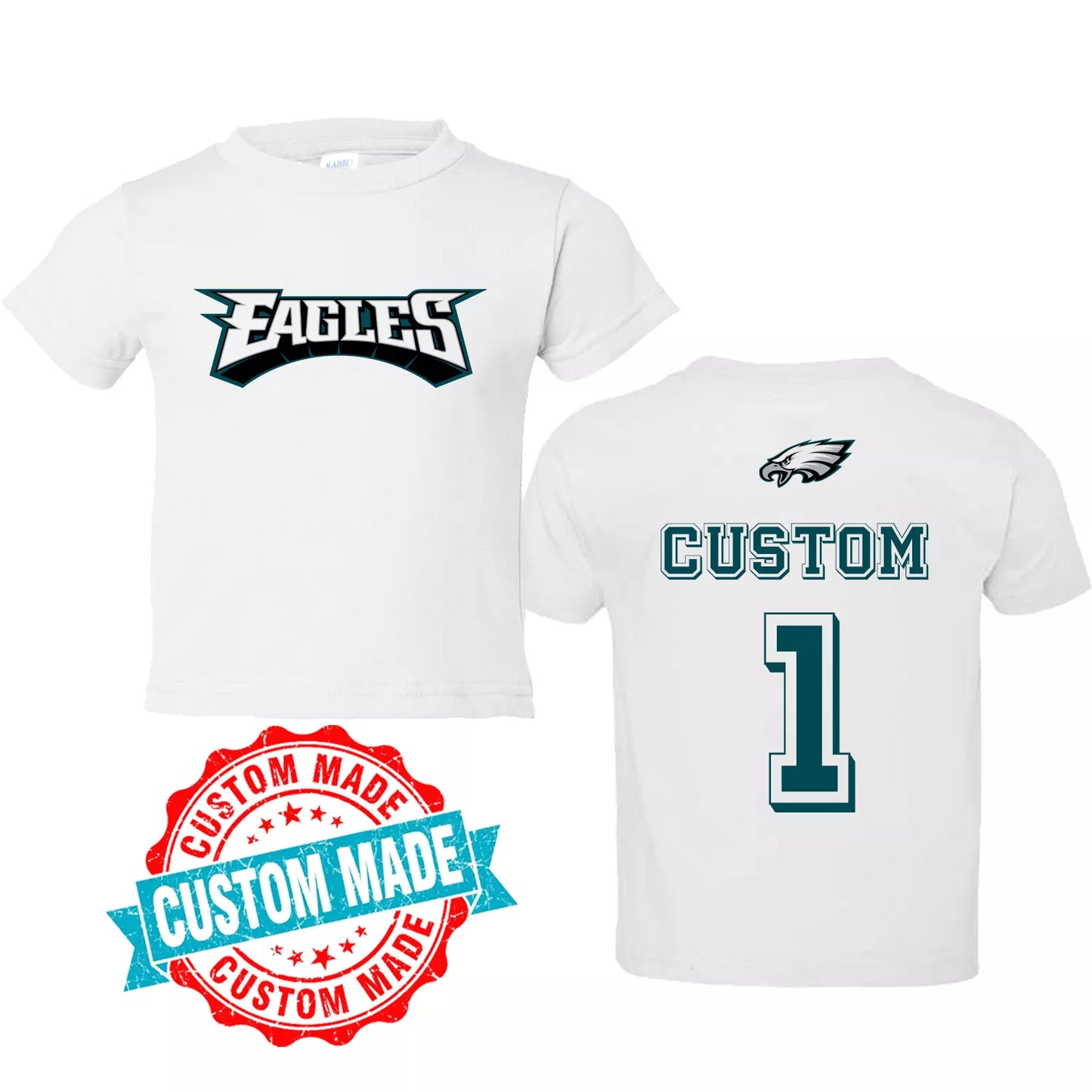 Philadelphia Eagles PERSONALIZED Toddler Shirt Football Custom Jersey CustomKiddos n