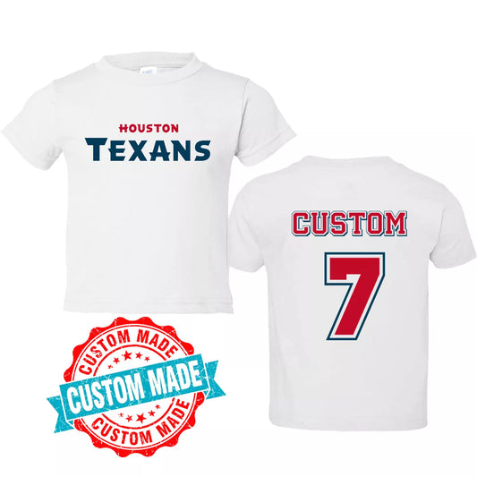 Houston Texans CUSTOM Toddler Shirt Personalized Football Tee 2T 3T 4T 5T Stroudv