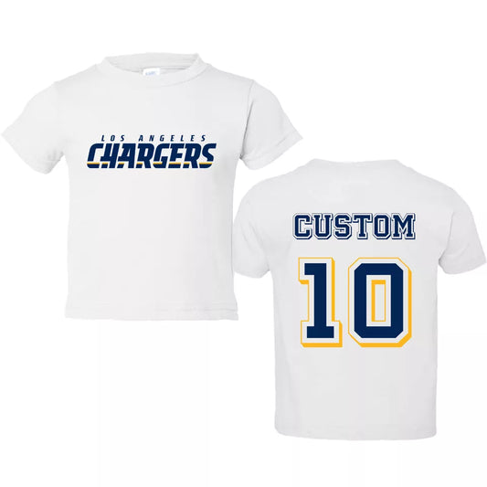 CUSTOM Los Angeles Chargers Toddler Football Shirt Boys Girls 2T 3T 4T 5T LA Tee